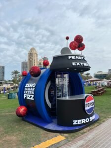 Pepsi exhibition stand designed by Exhibition Stand Builders Dubai at a trade show event